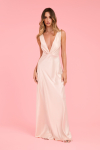 Slip Dress Decote Profundo Cetim Lirio