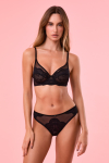 Calcinha Biquíni Padrão Renda Elastano Bouquet