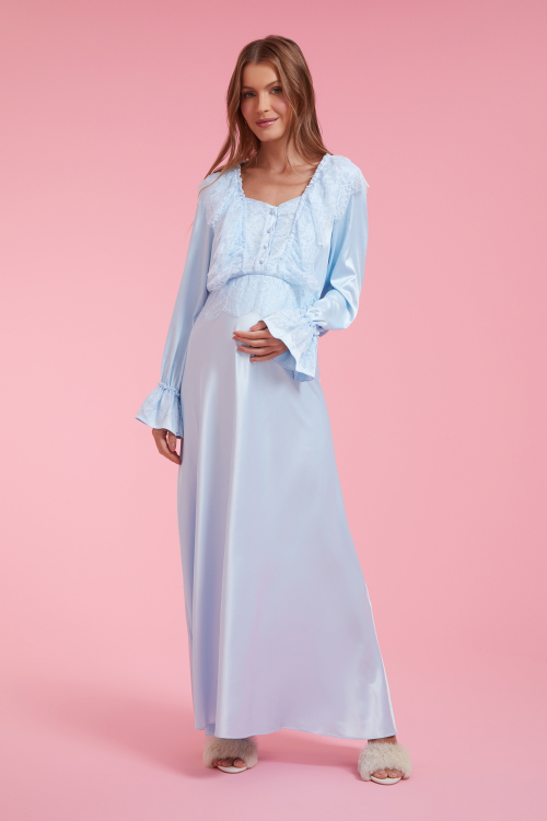 Camisola Longa Cetim Maternidade
