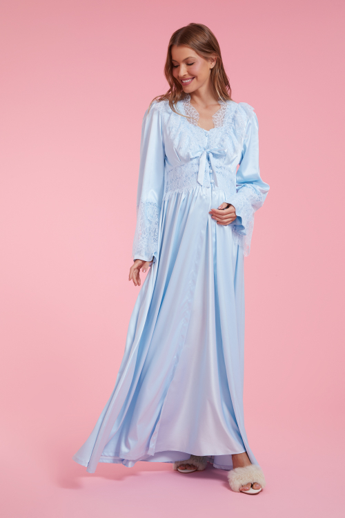 Robe Longo Cetim Maternidade