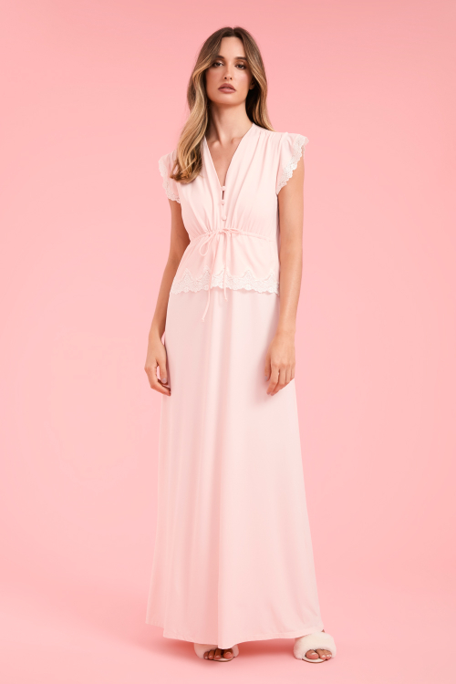 Camisola Longa Botoes Orquidea Malha Fria