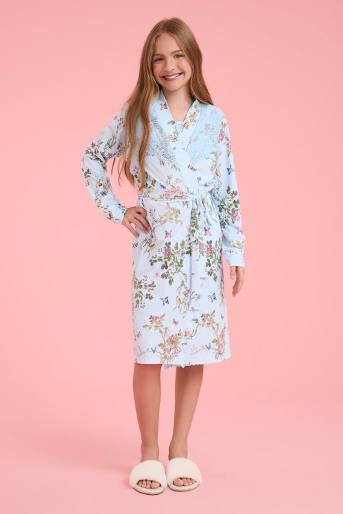 Robe Curto Kids Pássaros Malha Fria