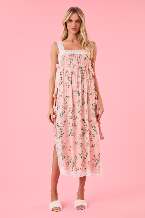 CAMISOLA LONGA PREGAS PINKISH PETALS VISCOSE