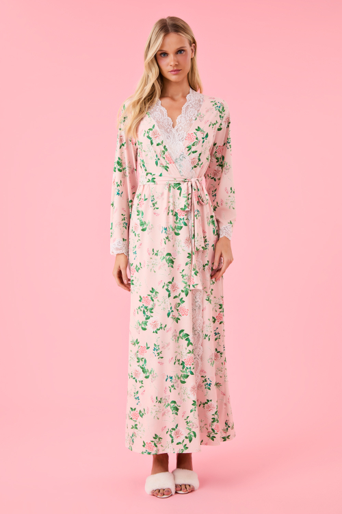 ROBE LONGO PINKISH PETALS
