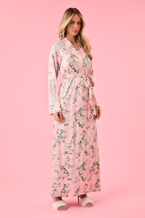 ROBE LONGO PINKISH PETALS CETIM