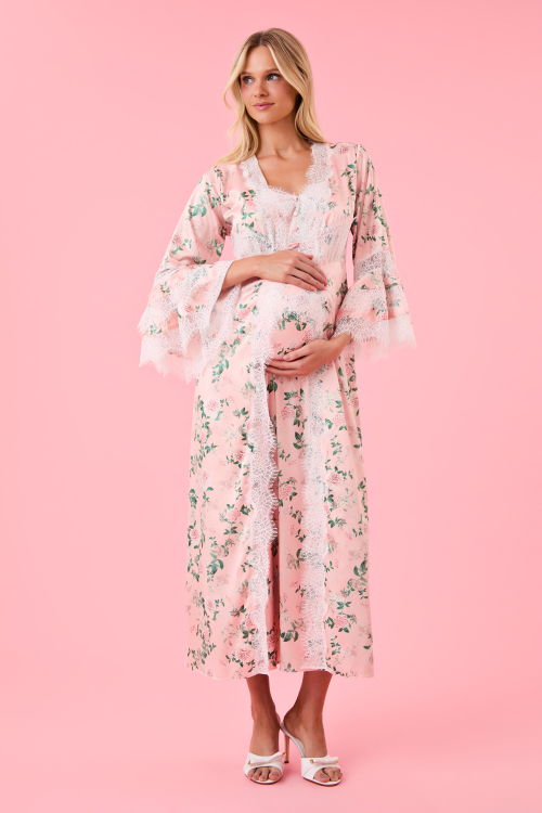 ROBE BOTÕES PINKISH PETALS CETIM