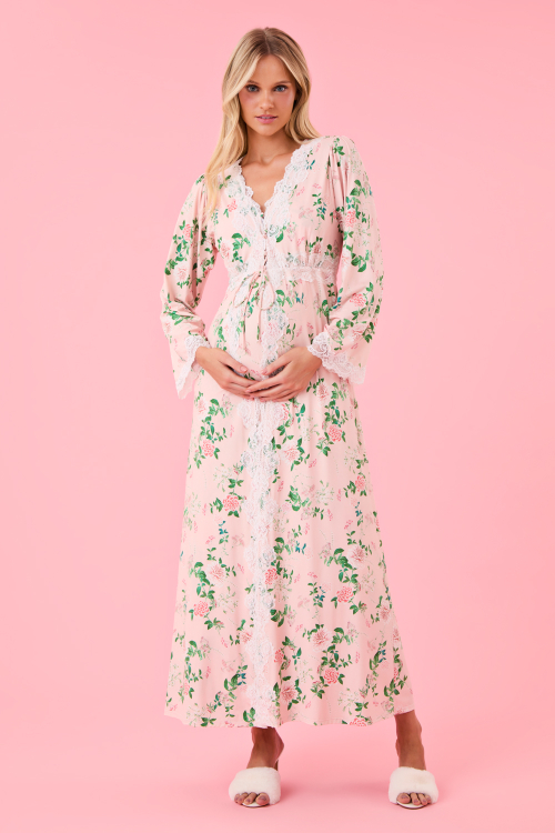 ROBE BOTOES PINKISH PETALS MALHA FRIA