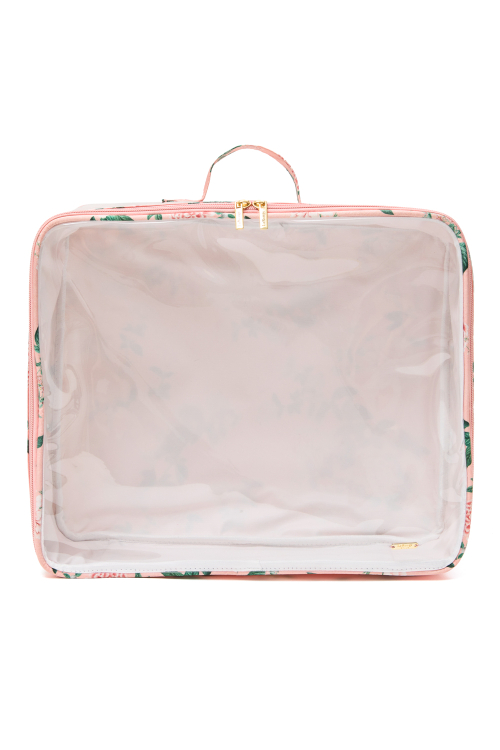 NECESSAIRE MALA TRANSPARENTE GRANDE PINKISH PETALS