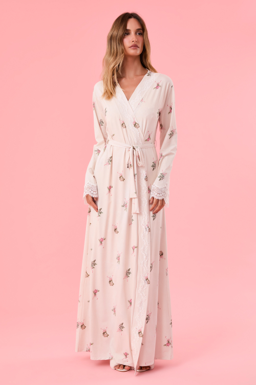 Robe Longo Flowery Malha Fria