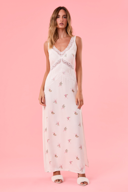 Camisola Longa Flowery Viscose