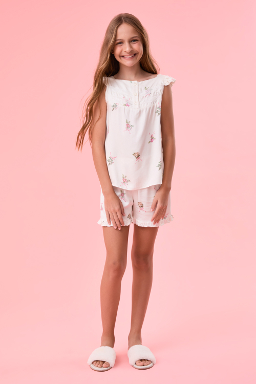 Short Doll Kids Flowery Viscose