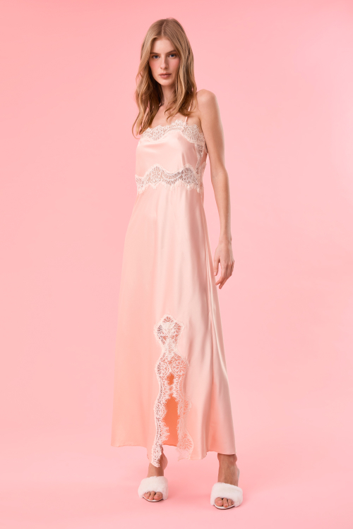 Camisola Longa Laces Pêssego