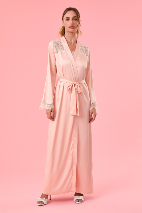 Robe Longo Laces Pêssego