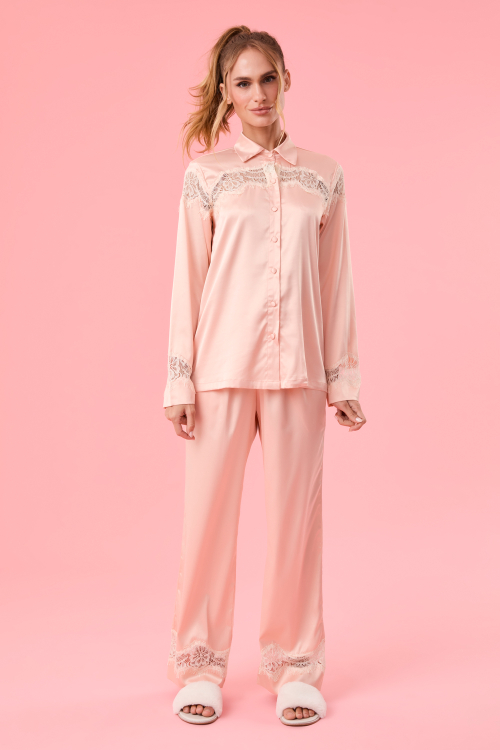 Pijama Claire Laces Pêssego